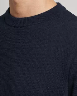 Ecaio Knitted Structured Sweater Dark Blue S -Boss Butikk 22244611r 5