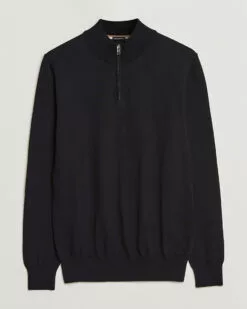 Padro Merino Knitted Half Zip Black S