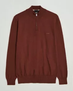 Padro Merino Knitted Half Zip Medium Brown S