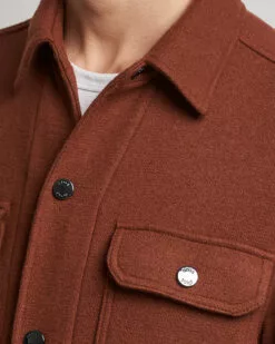 Carper Wool Overshirt Medium Brown 46 -Boss Butikk 23924411r 5