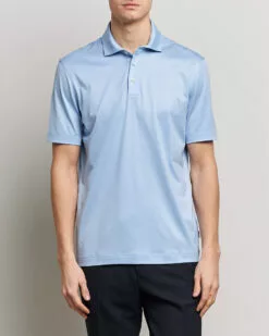 Press Cotton/Lyocell Polo Open Blue S -Boss Butikk 24042211r 3