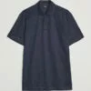 Press Linen Polo Dark Blue S