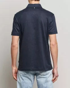 Press Linen Polo Dark Blue S -Boss Butikk 24042411r 4