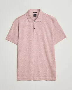 Press Linen Polo Open Pink S
