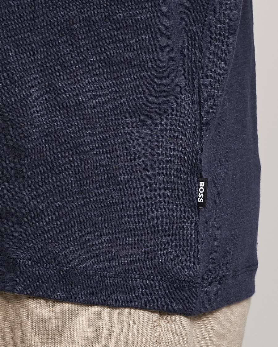 Tiburt Linen Crew Neck T-Shirt Dark Blue S 5 Tiburt Linen Crew Neck T-Shirt Dark Blue S - Bilde 5