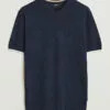 Giacco Knitted Crew Neck T-Shirt Dark Blue M