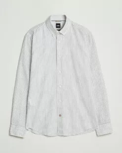 Hal Cotton/Linen Striped Shirt Open Green 41 - L