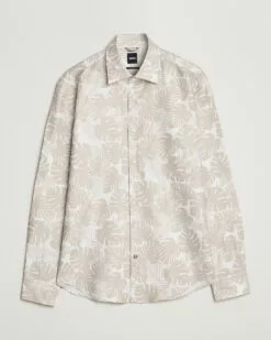 Hal Cotton/Linen Flower Shirt Light Beige 38 - S