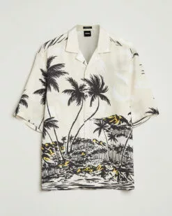 Lars Printed Resort Collar Shirt Open White S