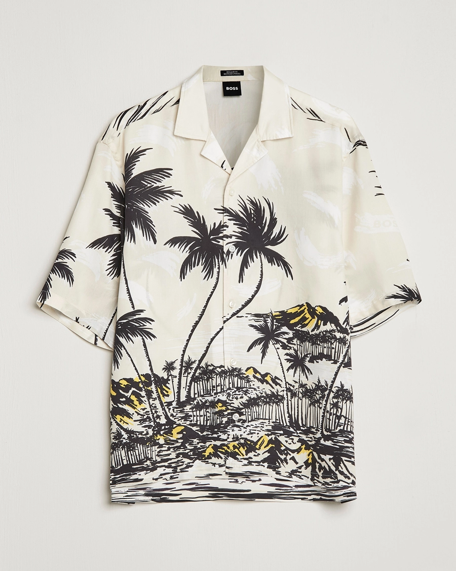 Lars Printed Resort Collar Shirt Open White S 1 Lars Printed Resort Collar Shirt Open White S