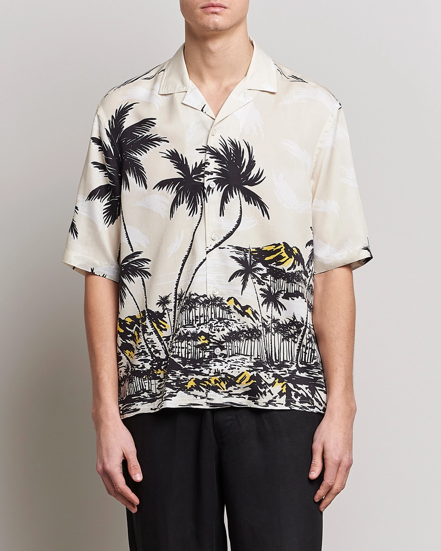Lars Printed Resort Collar Shirt Open White S 3 Lars Printed Resort Collar Shirt Open White S - Bilde 3