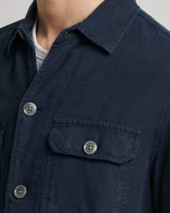 Carper Linen Overshirt Dark Blue 48 -Boss Butikk 24045811r 5