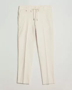 Kane Cotton/Linen Drawstring Trousers Open White 56