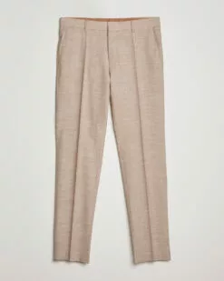 Genius Wool/Cotton Pleated Trousers Light Beige 50