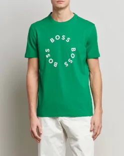 Boss Green Circle Logo Crew Neck T-Shirt Open Green S -Boss Butikk 24054911r 3