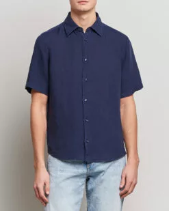 BOSS ORANGE Rash Linen Short Sleeve Shirt Navy S -Boss Butikk 24059311r 3