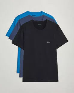 BOSS BLACK 3-Pack Crew Neck T-Shirt Navy/Blue/Black S
