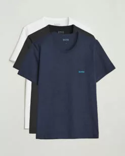 BOSS BLACK 3-Pack Crew Neck T-Shirt White/Navy/Black S