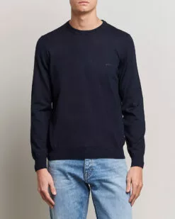 BOSS BLACK Botto Wool Knitted Crew Neck Sweater Dark Blue M -Boss Butikk 25071611r 3