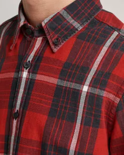 BOSS ORANGE Rickert Checked Shirt Red/Grey S -Boss Butikk 25077311r 5