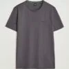 BOSS GREEN Curved Logo Crew Neck T-Shirt Dark Grey S