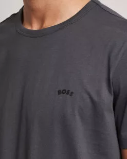 BOSS GREEN Curved Logo Crew Neck T-Shirt Dark Grey S -Boss Butikk 25078411r 5