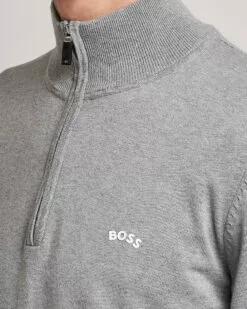 BOSS GREEN Zallo Knitted Half Zip Sweater Light Grey S -Boss Butikk 25078811r 5